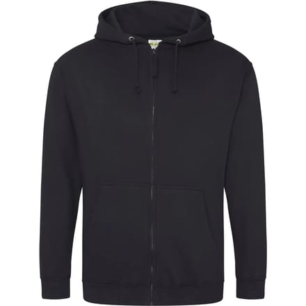 Vegan Hoodie met ritssluiting en capuchon Jet Black - M