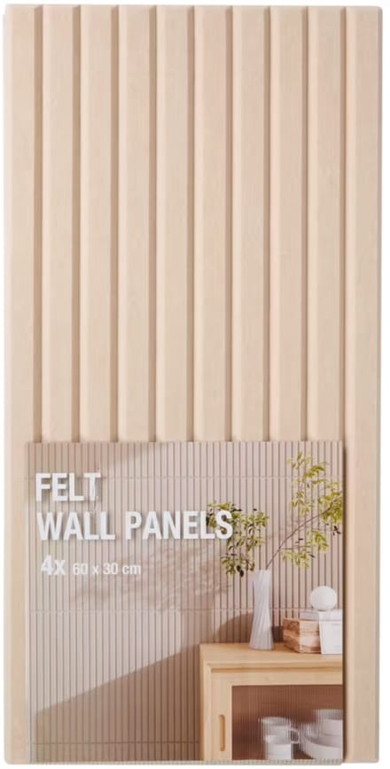 Vilten Wandpanelen – Set van 4 – 30 x 60 cm – Geluidsdempend – Houtlook