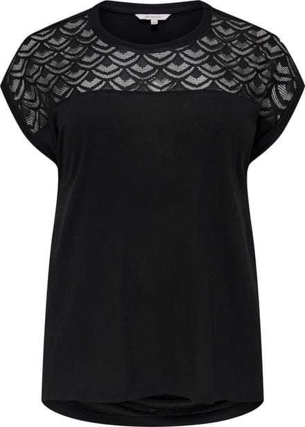 ONLY CARMAKOMA - CARFLAKE S/S MIX TOP JRS NOOS Dames T-shirt