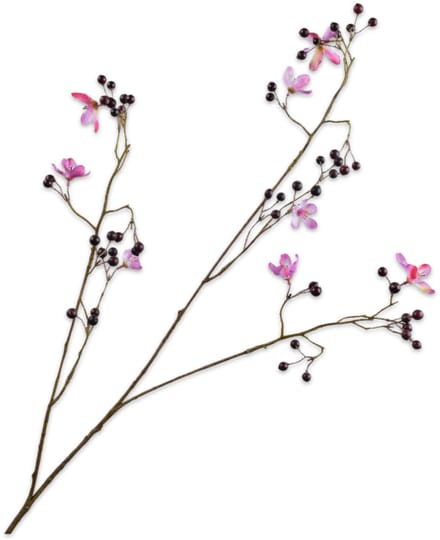 Silk-ka Kunstbloem-Kunsttak Bessentak Paars-Roze 92 cm