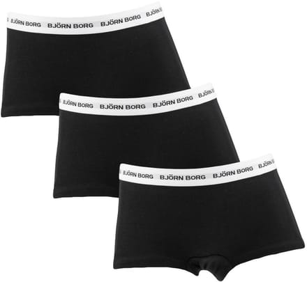 Björn Borg meisjes cotton stretch 3P mini boxershorts zwart