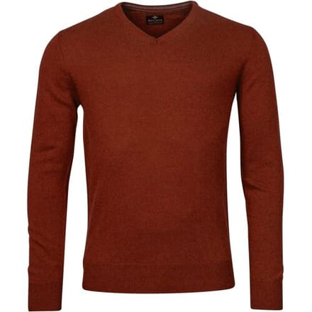 Baileys Trui V-Neck Uni Color Lambswool Deep Red / male