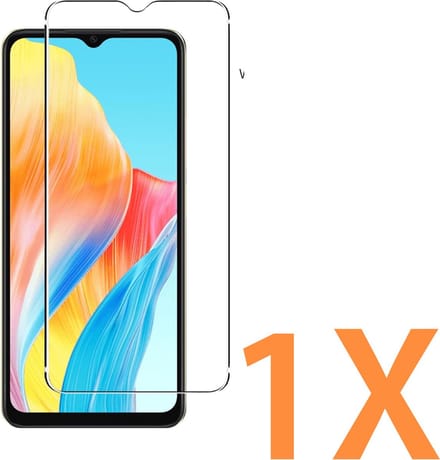 Glasplaatje Geschikt voor: OPPO A18 - 1x Screenprotector - screen protector - glas - bescherm - beschermglas