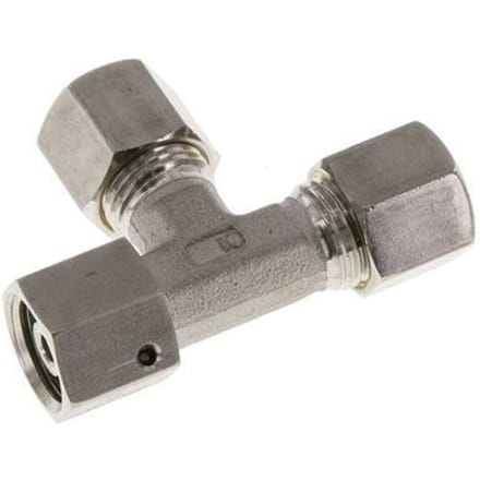 8S RVS L-vorm Knelfitting Draaidoorvoer 500bar FKM Verstelbaar ISO 8434-1