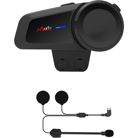 Maxto M2 BT Motorhelm Intercom FM Helm Waterdicht Moto Interphone Vervanging voor Vimoto zwart