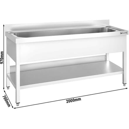 GGM Gastro Topfspültisch PREMIUM - 2000x700mm - mit 1 Becken