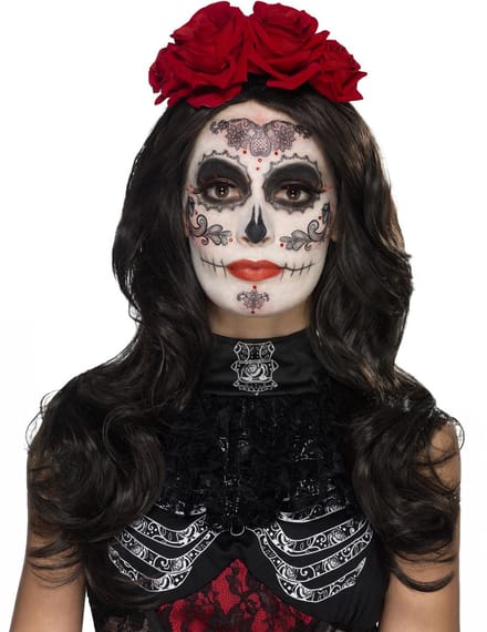 Smiffys Day of the Dead schmink set - Glamour of the dead - complete Halloween thema grimeer set - volwassenen