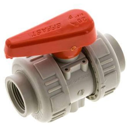 PP-H 2-weg Kogelkraan Dubbele Wartel Rp 3/4'' FKM