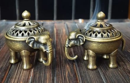 Bronze EIephant Incense Burner
