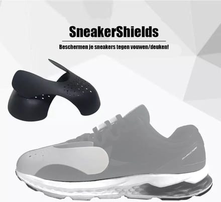 Sneaker Shields - Black Large (Maat 40 t/m 45) - Crease Protector - Anti Kreuk - Sneaker Bescherming - SneakerShields - Decreaser - Force Shield