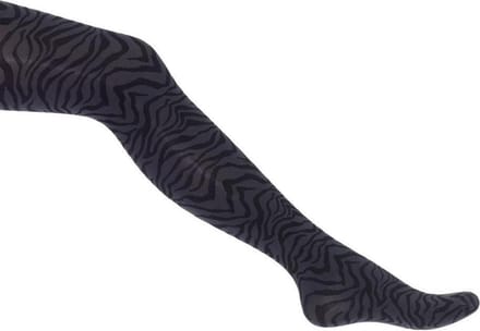Bonnie Doon - Dames - Fine Zebra Tights - Zwart/Light Grey Heather - maat 36/38