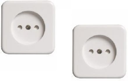 Opbouw wandcontactdoos enkel stopcontact - 2 stuks - Wit