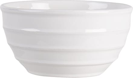 Clayre & Eef Soepkom 1000 ml Wit Keramiek Strepen