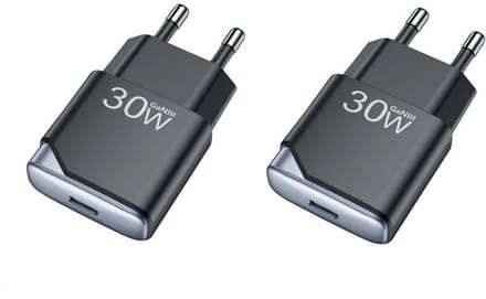 2 stuks OneOne 30W snellader met USB C poort. PD PPS Quick Charge lader. Platte GAN oplader adapter past op Kobo (Rakuten) eReader Elipsa, Elipsa 2E, Sage, Libra 2, Libra Colour, Clara 2E, Clara Colour, Clara BW - Kindle (Amazon) Scribe