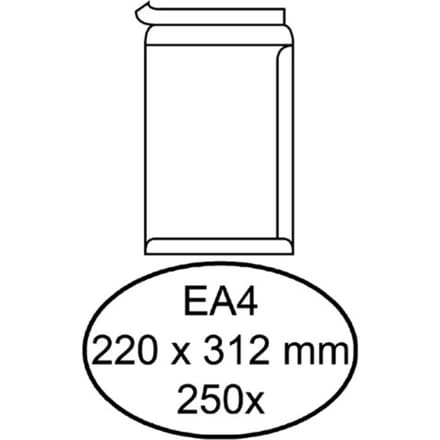 Envelop Hermes akte EA4 220x312mm zelfklevend wit doos à 250 stuks