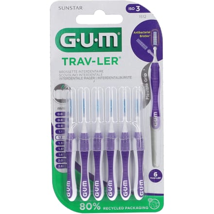 GUM Trav-Ler Interdentale Rager 1,2 mm 6 Tandenborstel