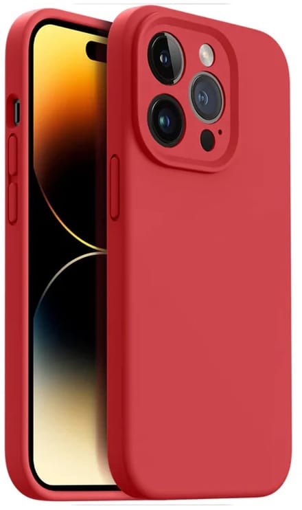 Shockproof Backcover - Liquid Silicone Soft Hoesje - Geschikt voor: iPhone 14 Pro - Rood