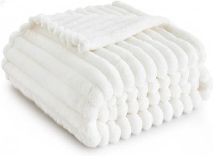 Fleece Blanket - Soft Plaid - Heated Blanket - 150 x 200 cm - Wit