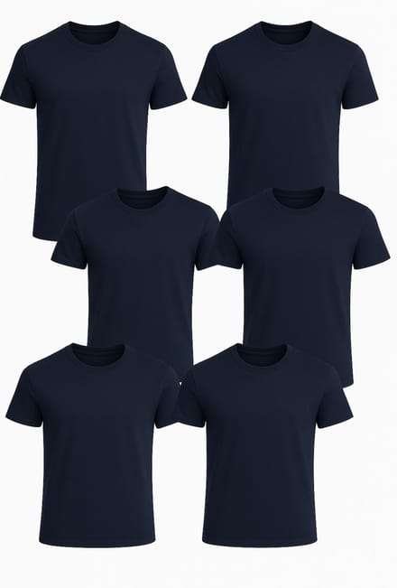 T-Shirts 6-Pack – Comfortabel & Ademend - Donkerblauw - M