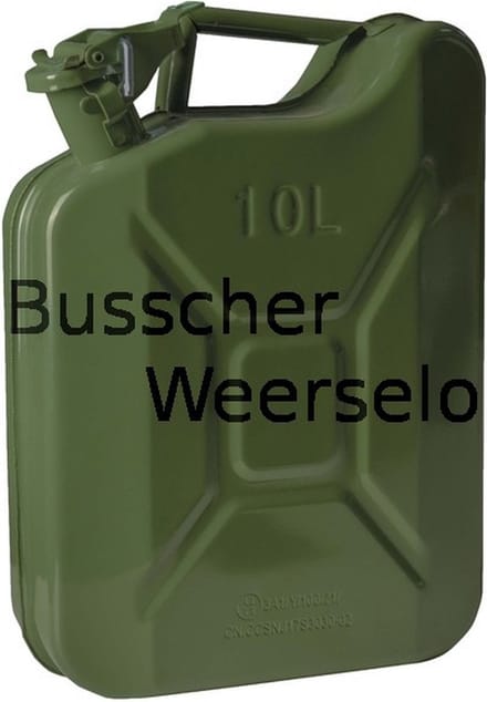 Jerrycan - 10 Liter - Legergroen - Metaal - Groen