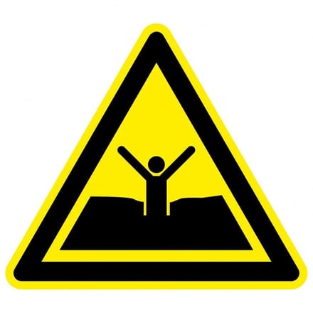 Waarschuwingsbord drijfzand - kunststof - W061 400 mm