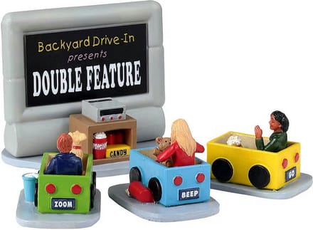 Lemax - Backyard Drive-In - Set van 4