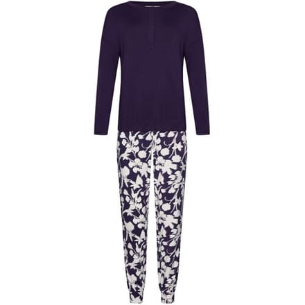 Pastunette Premium - Pyjama - Dark Orchid - Ecovero Viscose - Paars/Wit - Maat 50