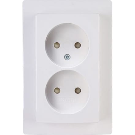 Kopp Paris Zonder Randaarde Wandcontactdoos - WCD - 2 Voudig - 230 Volt - Arctic Wit