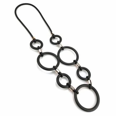 Moderne -ketting- Monique- Rubber- Metaal- Goudkleurig - Charme Bijoux