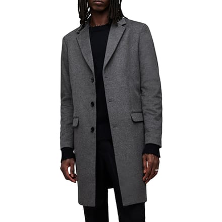 AllSaints Hal Coat Grey Taglia: 46 | Cappotti monopetto Outlet | Uomo | Grigio