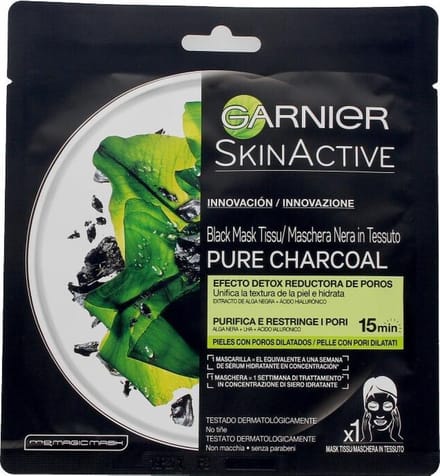 Skinactive Pure Charcoal Zwart Detoxmasker Met Pore-reducerend Effect 28g