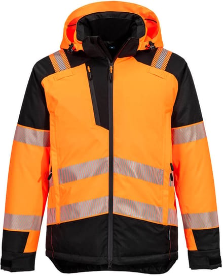 Portwest PW3 Hi-Vis Winterjack T160 - Oranje/Zwart - S