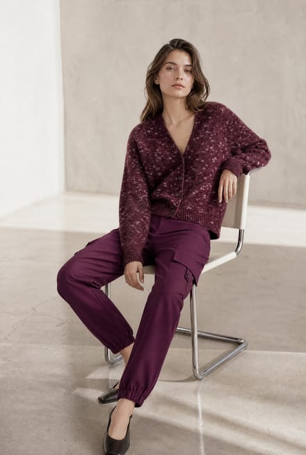 Fancy cardigan 26558 | Bordo - Bordo / S