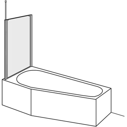 DUSCHOLUX Bella Vita C side panel made to measure up to 100 x 150 cm fixed for bathtubs 378200000B00010