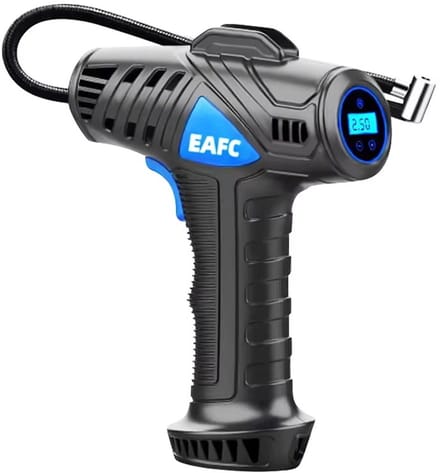 Banden pomp auto - Bandenpomp compressor - EAFC Fietspomp met drukmeter - Fietspomp elektrisch - Draadloos - Oplaadbaar - 12V - noodverlichting (LED)
