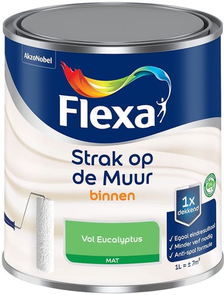 Flexa - Strak Op De Muur Binnen Mat - Vol Eucalyptus - Mengverf - 1 L
