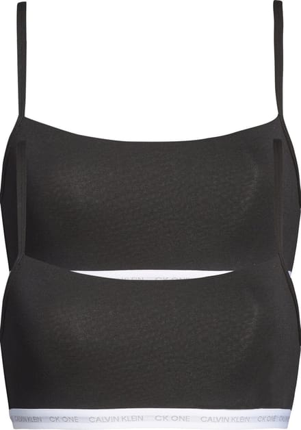 Calvin Klein dames ONE Cotton bralette (2-pack) - ongevoerd - zwart