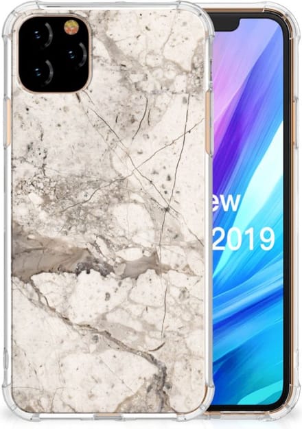 Apple iPhone 11 Pro Max Anti-Shock Hoesje Marmer Beige