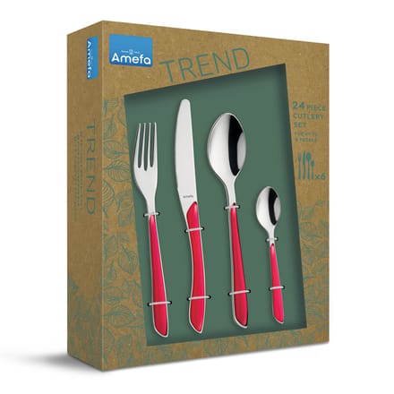 Amefa - Eclat Matt Raspberry - 24 delige bestekset - 6 persoons
