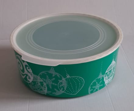 Tupperware Koekdoos Rond Groen Kerst