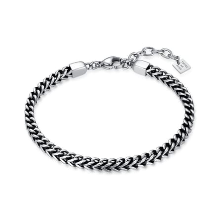 Twice As Nice Armband in edelstaal, kubusvormig visgraad 20cm+3cm
