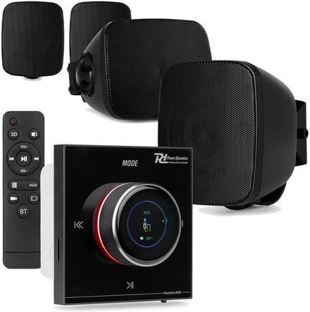 Power Dynamics BD30B outdoor speakers met B100B inbouw versterker - IPX5 waterdicht - 4x 25W