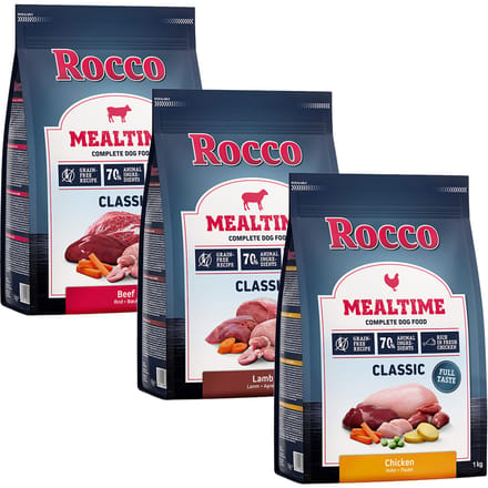 3x1kg Rund, Kip & Lam Rocco Mealtime Hondenvoer