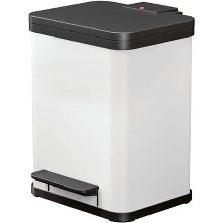 Hailo Öko duo plus M 6222300 Afvalbak 18 l Plaatstaal (l x b x h) 320 x 320 x 430 mm Wit Met voetpedaal 1 stuk(s)