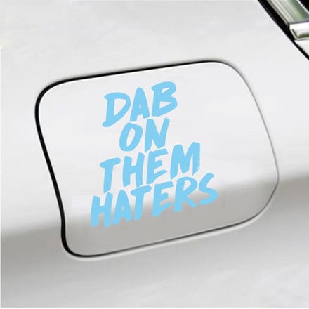 Bumpersticker - Dab On Them Haters - 10,9 X 10,7 - Licht Blauw