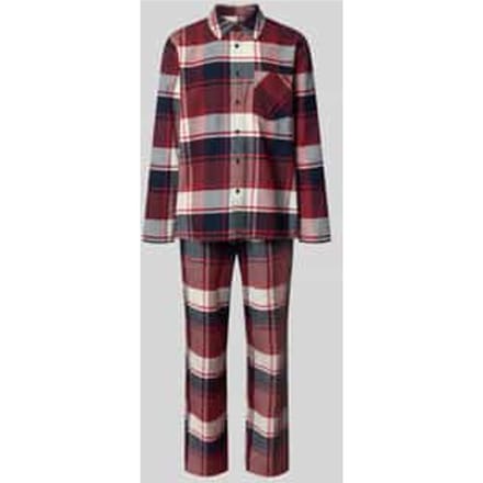 Pyjama geweven wijnrood geruit - selected! Premium Warming 48