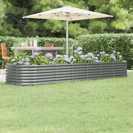 vidaXL - Plantenbak - 296x80x36 - cm - gegalvaniseerd - staal - grijs