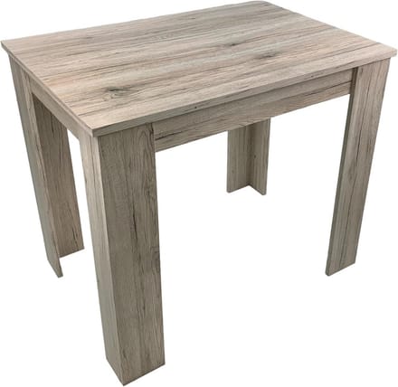 Compacte eettafel in zand eiken kleur voor kleine ruimtes