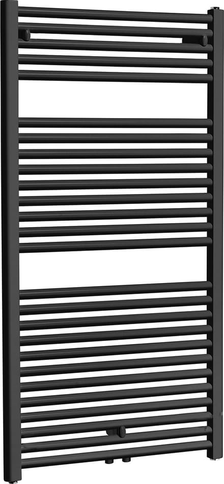 Bally Elara Handdoekradiator Middenonderaansluiting 1185x600mm 700W Mat Zwart