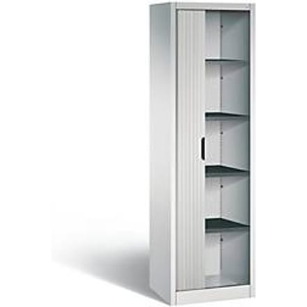 C + P Omnispace rolluikkast, 5 OH, afsluitbaar, B 600 x D 420 x H 1980 mm, staal, lichtgrijs